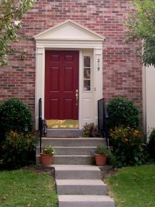 Inviting red front door