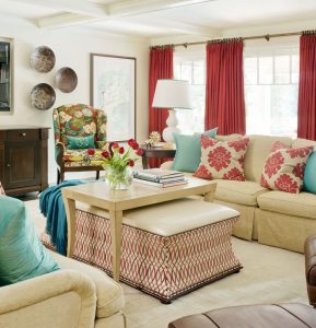 Subtle use of red in patterns and prints