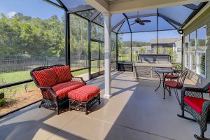 A screened-in lanai for bug-free enjoyment