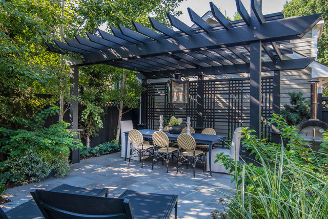 Landscape screen, pergola style defined space