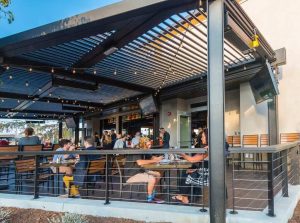 Pergola creating outdoor comfort and ambiance.