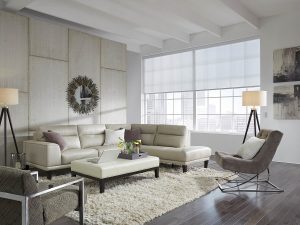 Motorized shades set the mood