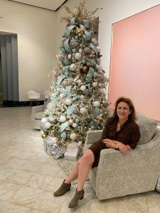 I installed the furniture and rug around the "Home for the Holidays" tree too, thanks to La-Z-Boy Orlando!