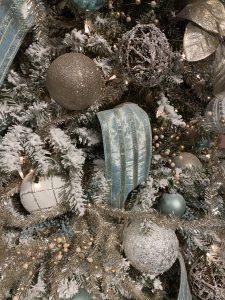 Ornaments and styling for the "Home for the Holidays" tree.