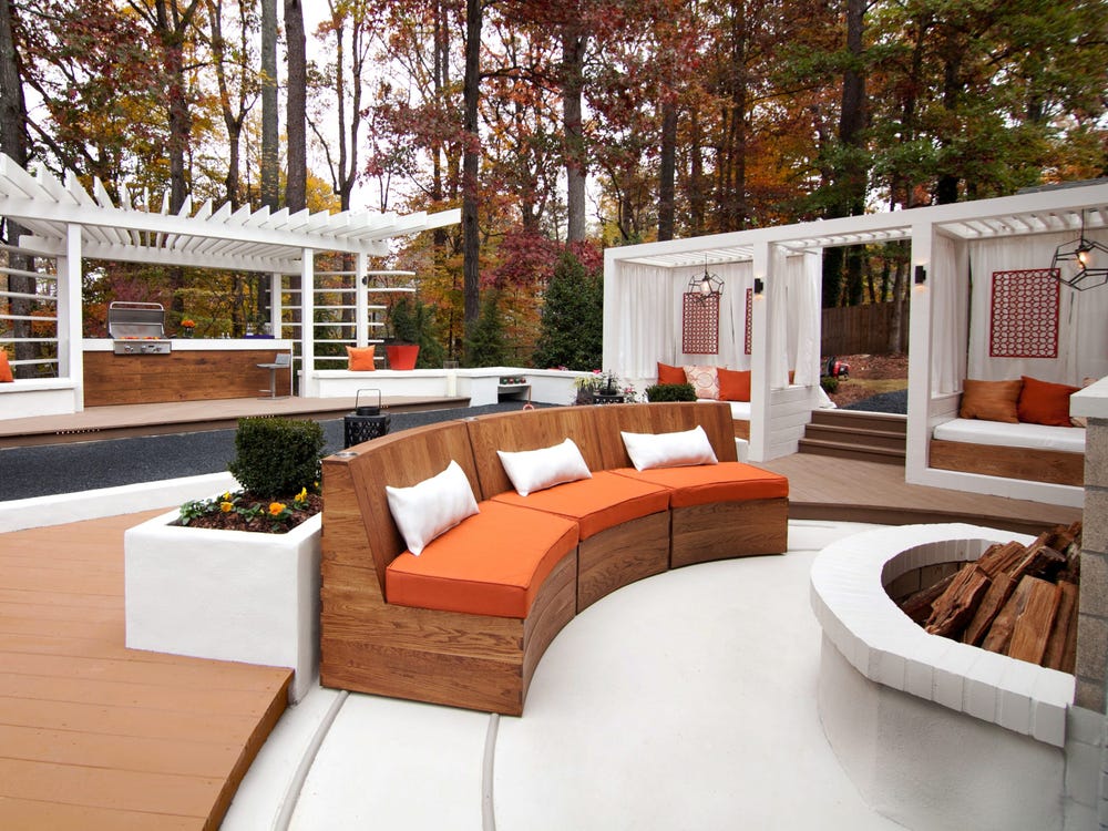 Opt for an outdoor couch around your fire pit.