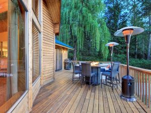 Add heat lamps for year-round enjoyment of your fire pit.