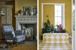Named after the distinctive color of the leather slippers worn by men in Morocco, this shade of yellow can be described as ‘subdued sunshine.’