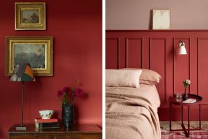 This comforting shade of red would pair perfectly with warm woodwork and rustic gold touches.