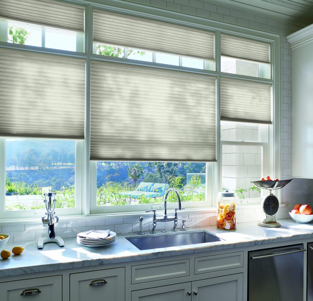 Control levels of natural light in any window setting with cellular shades.