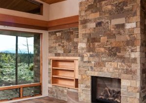 In large, vaulted interiors, running trim around the room at about the level of a typical ceiling can create the sense of a virtual ceiling.