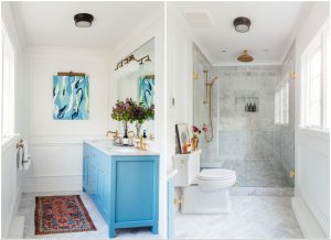 The white-on-white crown moulding adds a touch of intrigue and dimension without pulling focus.