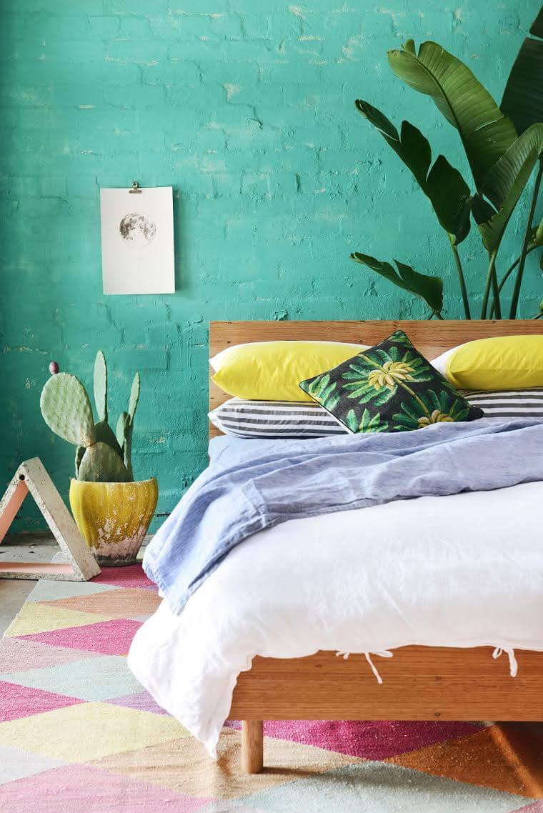 Tropical style can easily be created using the right bright colors.