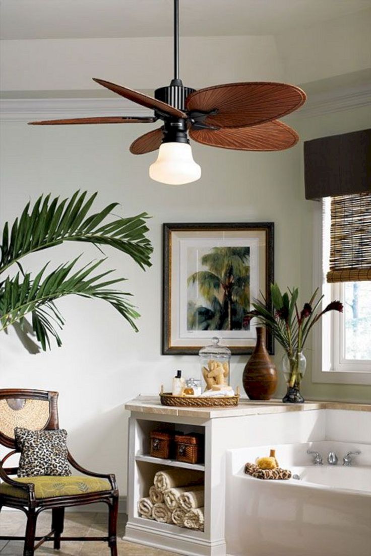 Ceiling fan keeps your tropical paradise cool.