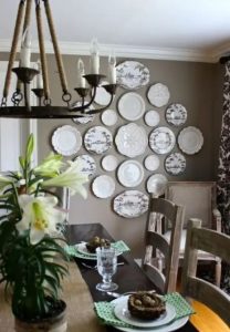 Kitchen plate walls are trending for fall.