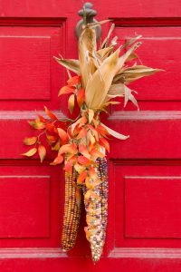 Dried corn bundled definitely says "fall".