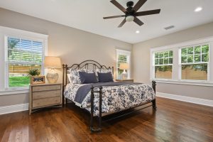 Comfy, spacious bedroom.