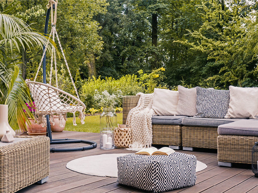 Get relaxed with some pillows and rugs.