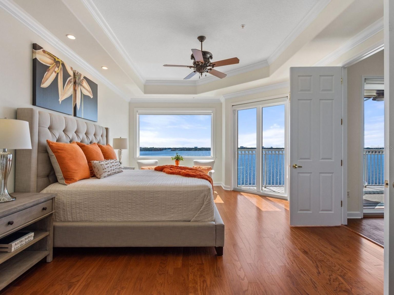 Staging a condo - master bedroom.