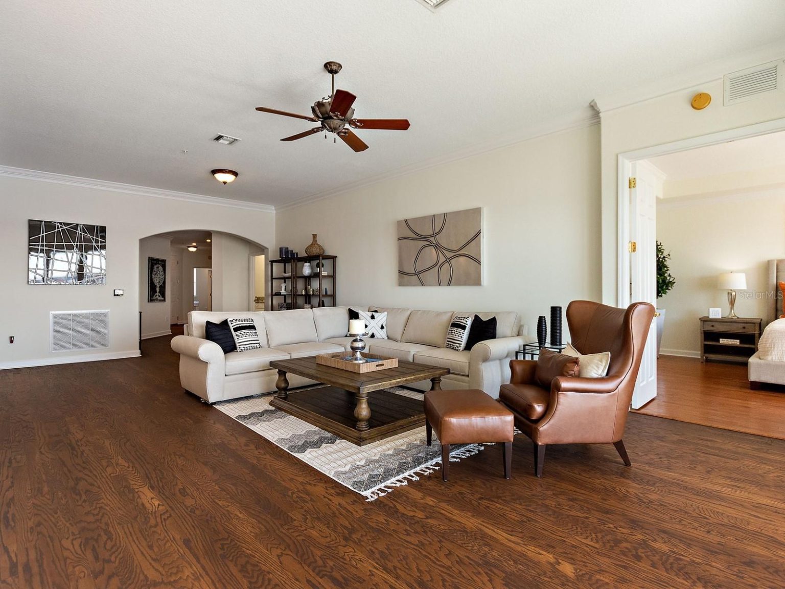 Staging a condo - family room.