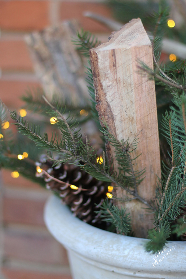Just add lights for trimmings that transition from fall through winter.