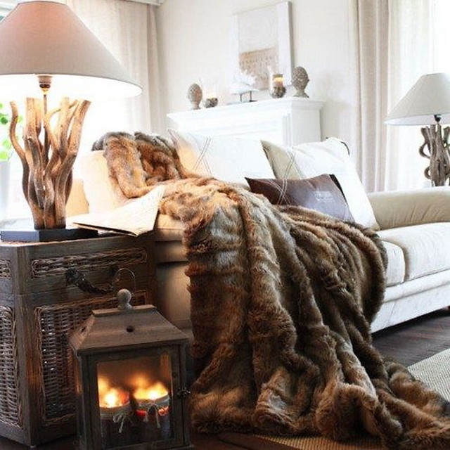 A lantern adds a lot of warmth and color to your wintry decor.