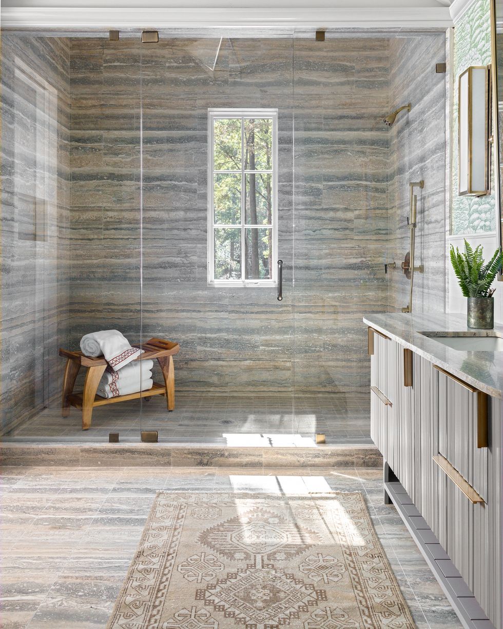 Wet rooms are a big bathroom trend for 2023.