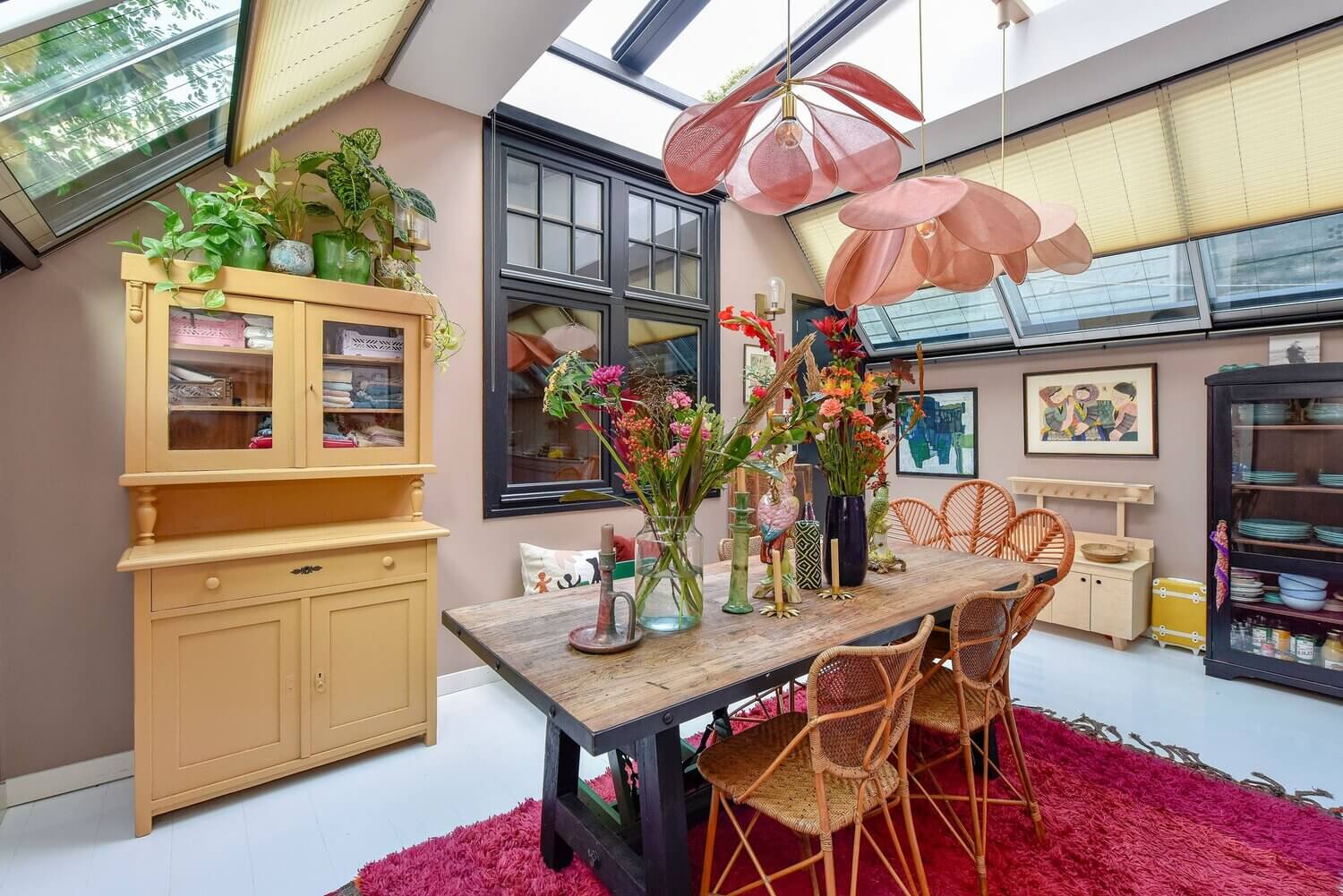 Another easy test of the color of Viva Magenta is to use a dining area rug.