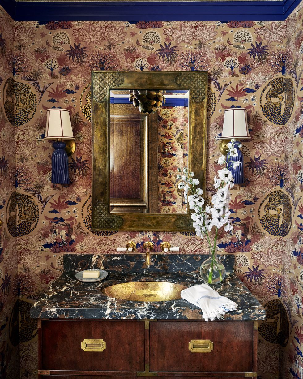 Bold powder rooms are big for 2023 bathroom trends.