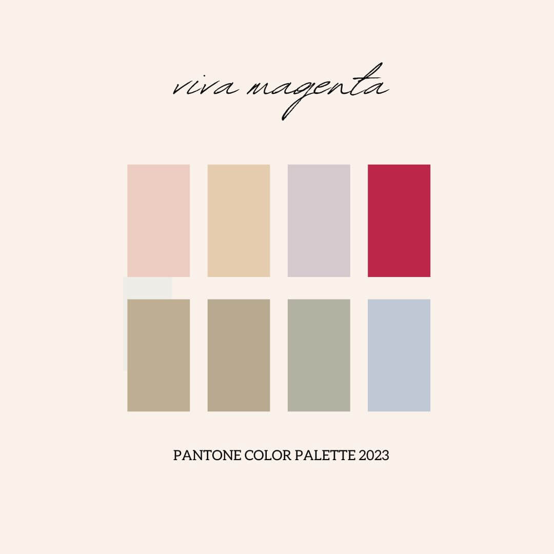 Pantone's complementary color palette for Viva Magenta.
