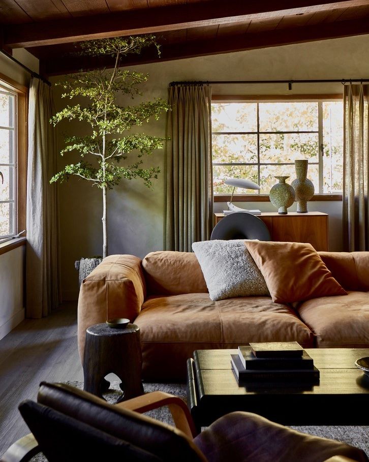 Warmer neutrals in living room trends.