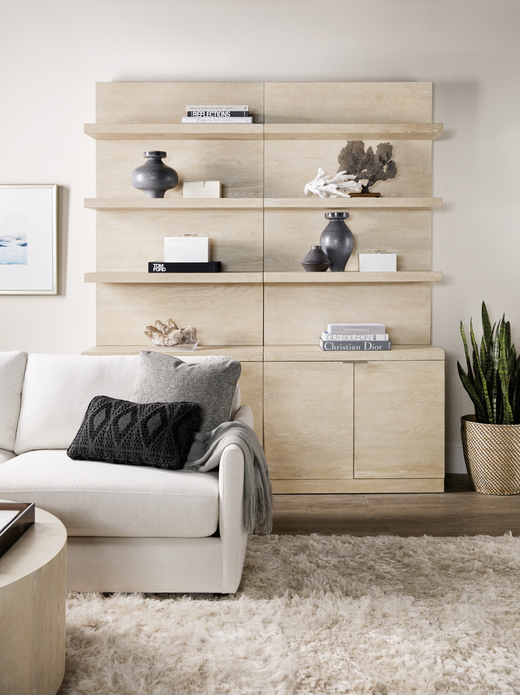 Shag area rug in neutral setting.