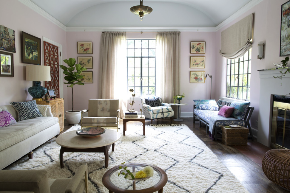 Moroccan Beni Ourain shag rug.