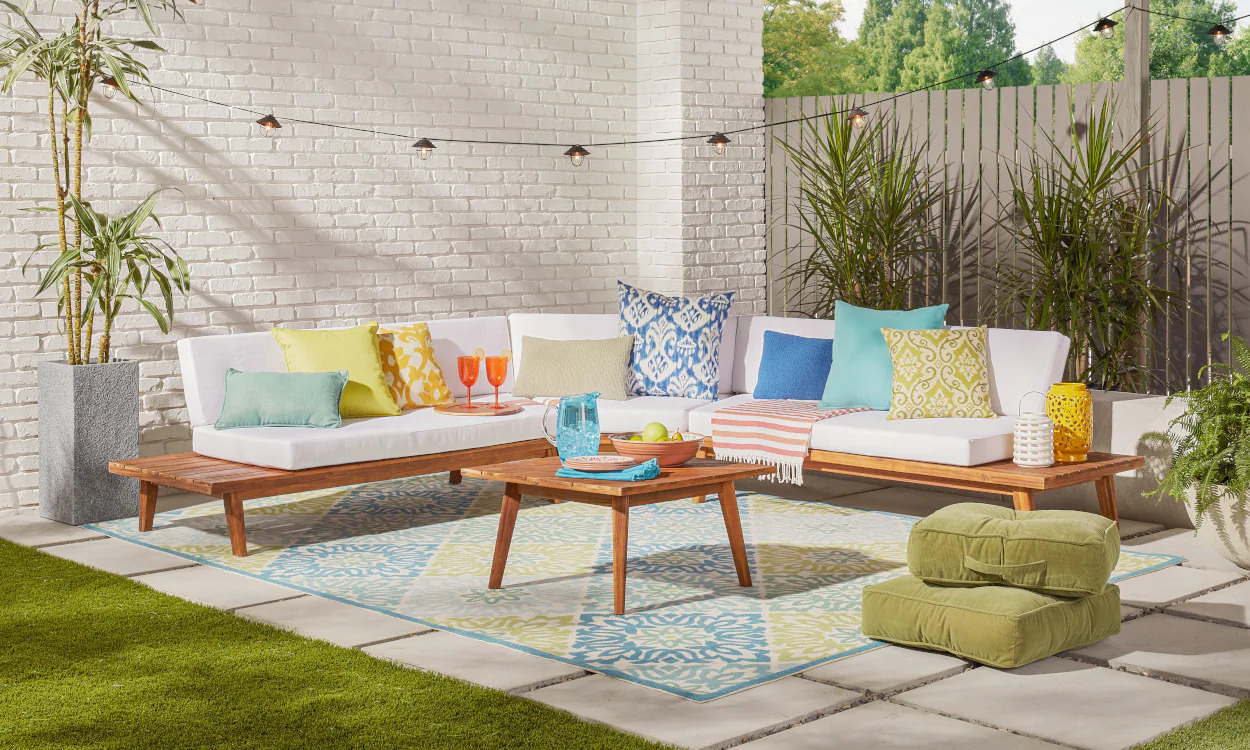 Bold pops of color are trending in outdoor furniture.
