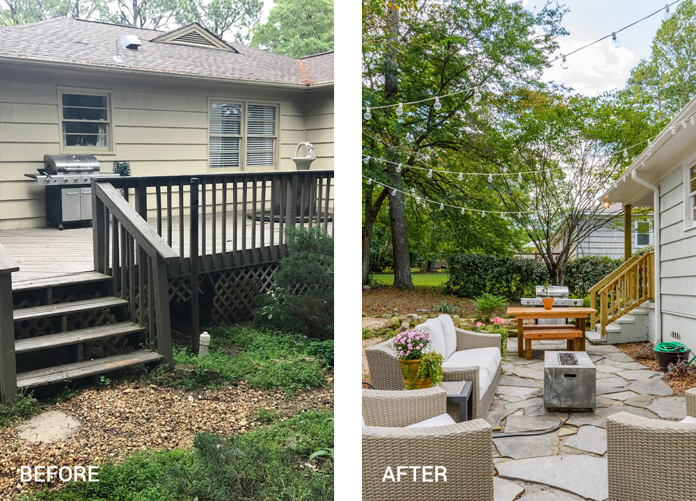 Dump a Dying Deck for a Pretty Patio