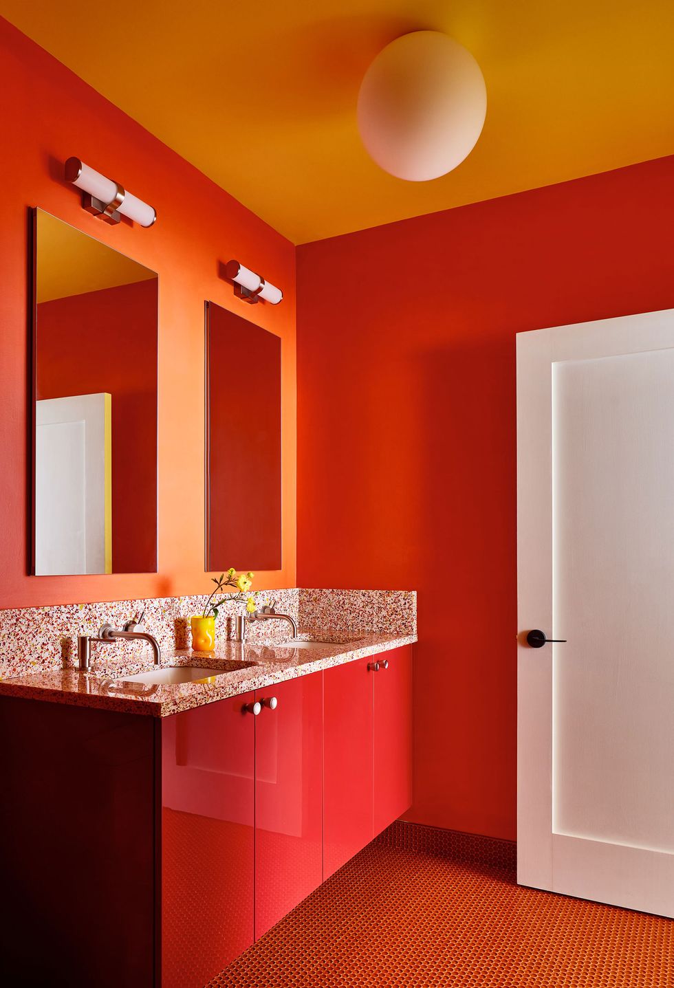 Fiery oranges are the hottest of the emerging colors in 2023 paint trends.