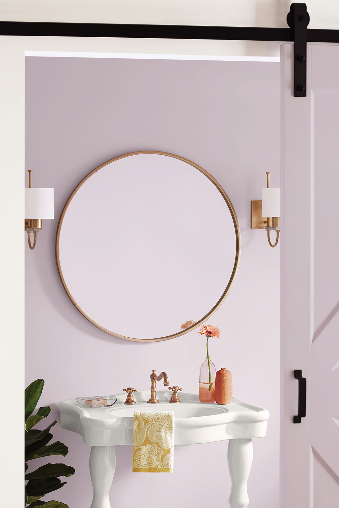 Wallflower creates a delightful bathroom.