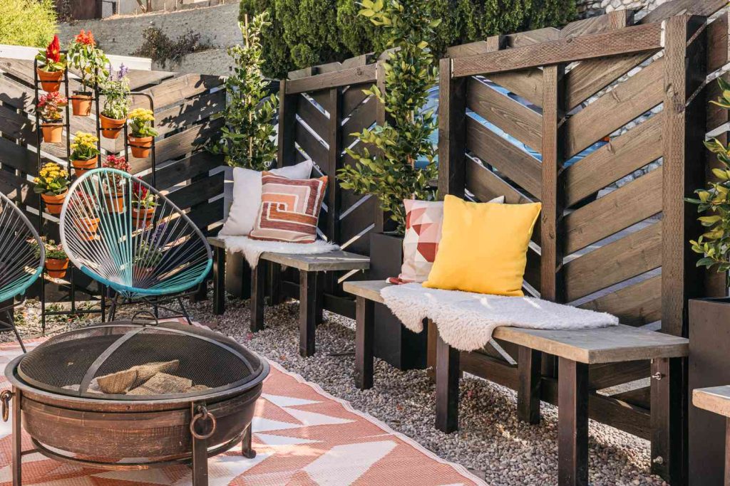 Privacy screens can make your outdoor patio spaces intimate.