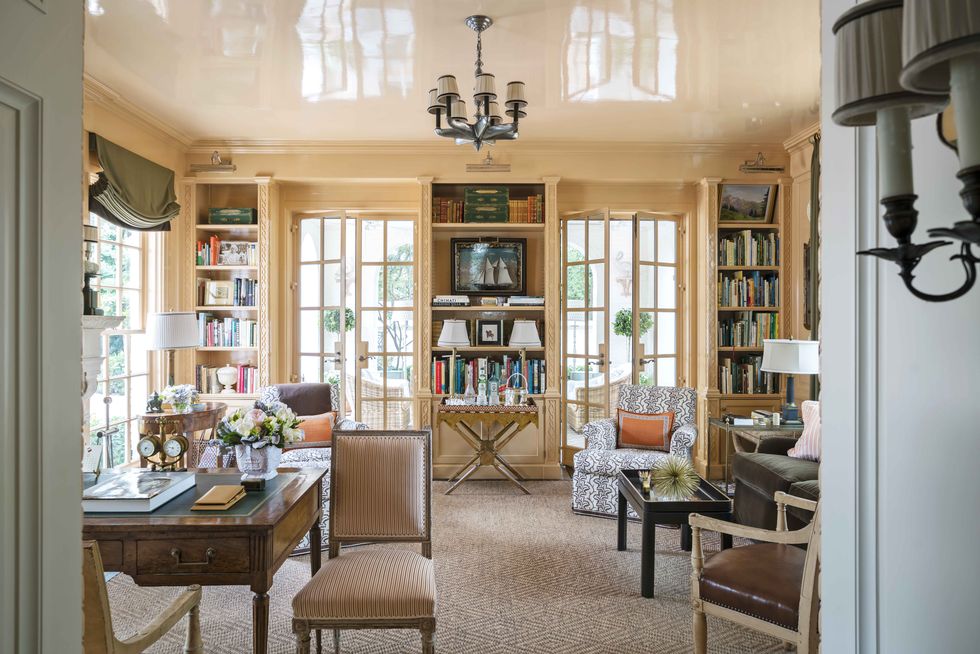 Painted ceiling in a living room