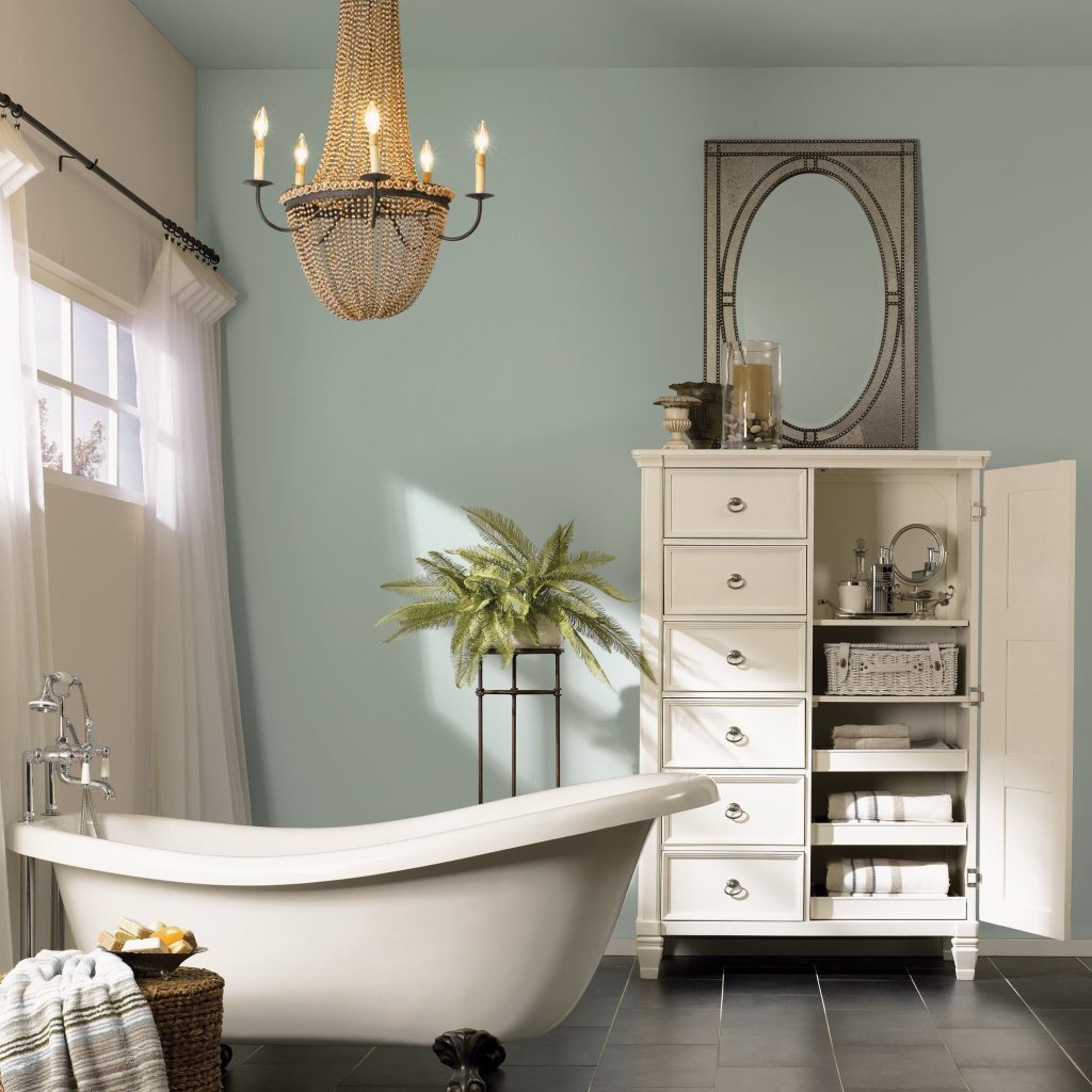 Silvermist in a bathroom space.