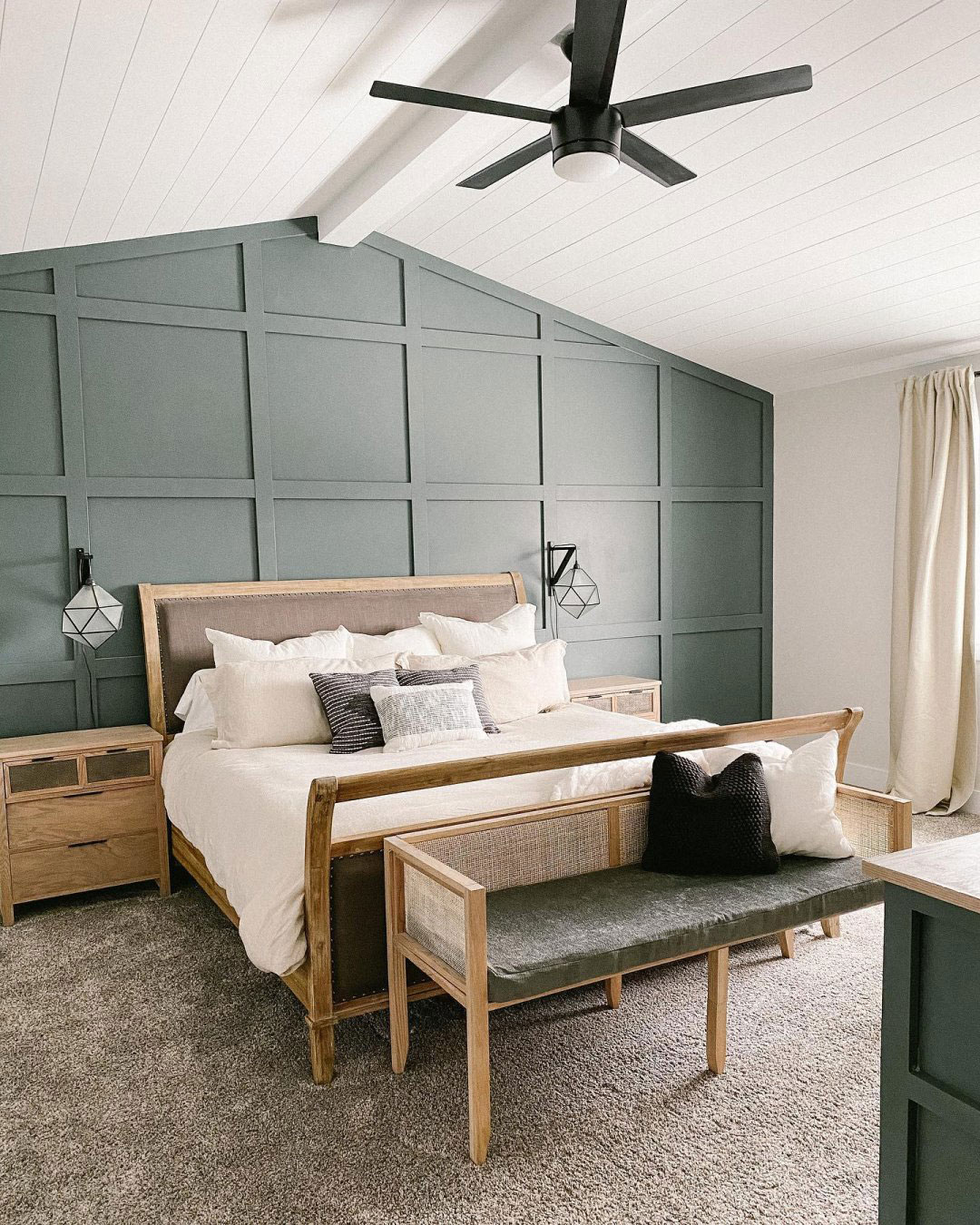 An Extra White painted ceiling opens up the space with added brightness.