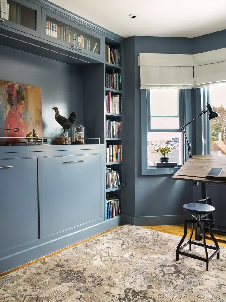 A horizontal Murphy bed closed.
