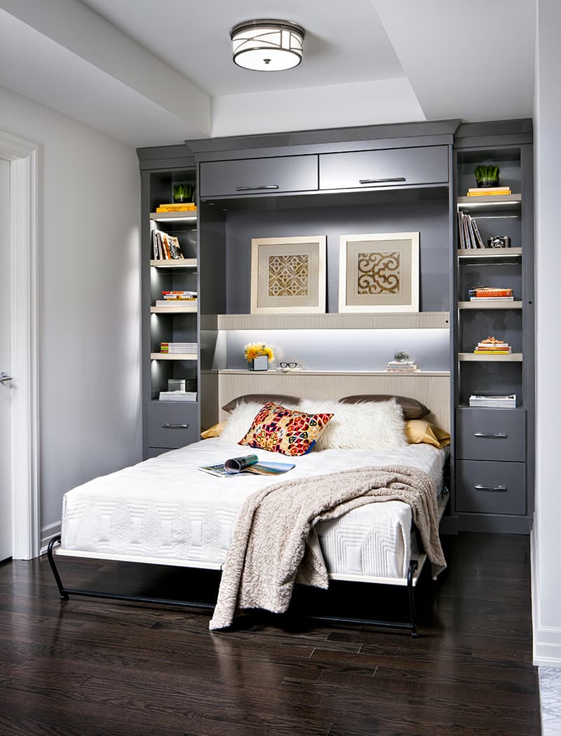 Regain floor space when a Murphy bed is not in use.