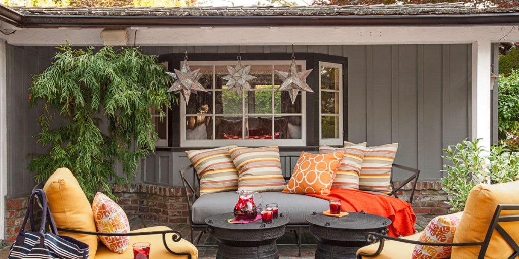 Add fall touches to your outdoor living decor.
