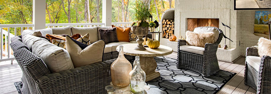 Fall touches are easy to add to your outdoor living decor.
