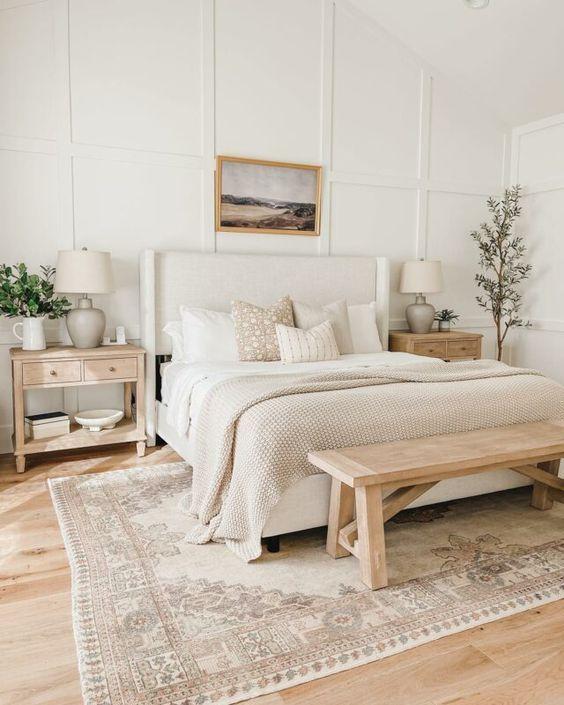 Sometimes, a few new pillows and a cozy throw blanket in a neutral fall shade are all you need to update your bedroom for the new season.