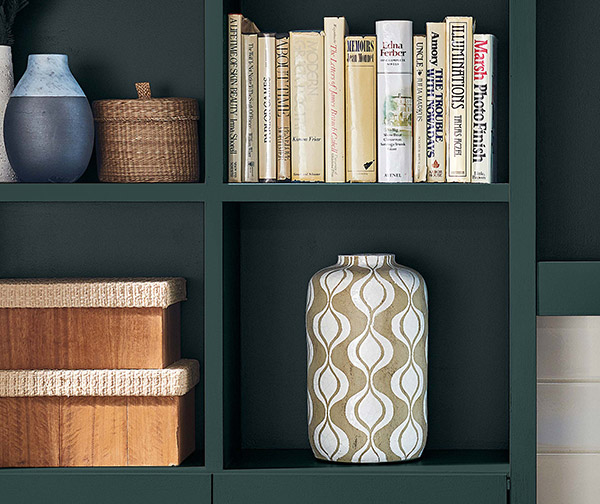 The deep, rich blue-green hue of Sherwin-Williams Cascades.