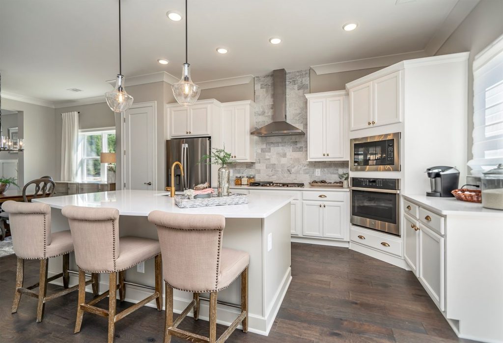 Kitchen style - minimal contrast between cabinets and countertops.