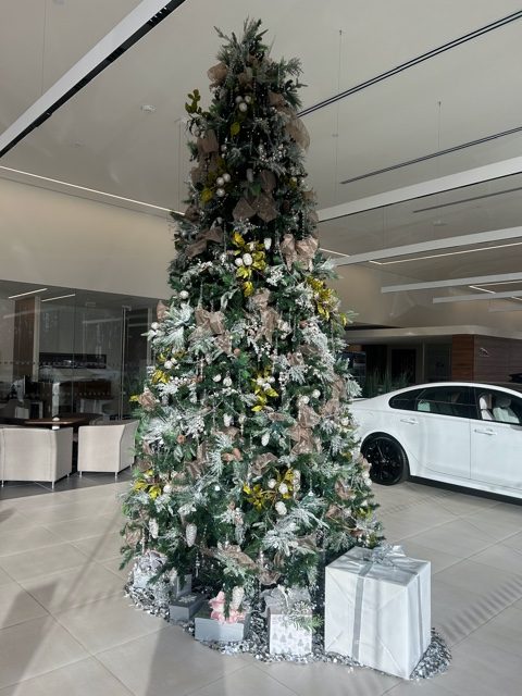 Here is another Christmas tree decorated for the Jaguar Land Rover Dealership.