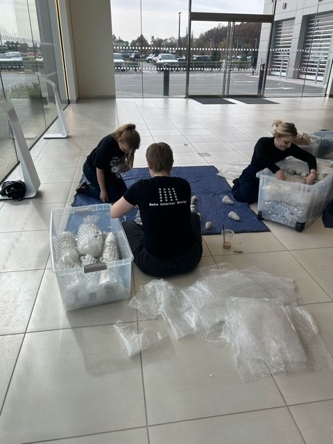 The Christmas Decorators teardown crew busy at work.