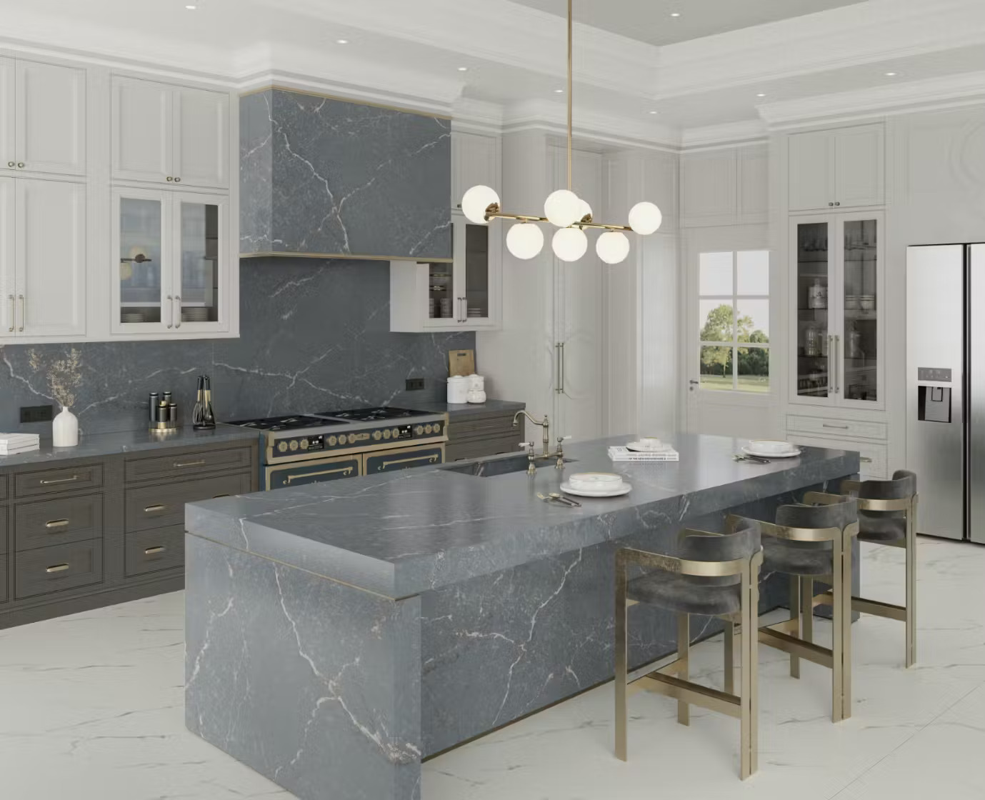 In 2024 home design trends, metallics are making a statement.